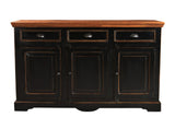 Corsica Sideboard schwarz mit honigfarbiger Deckplatte