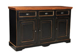 Corsica Sideboard schwarz mit honigfarbiger Deckplatte