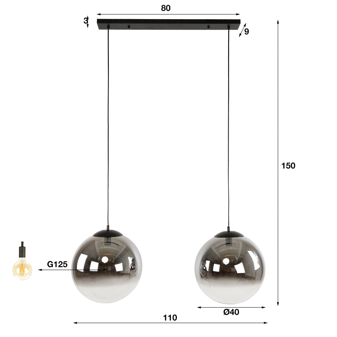 Hängelampe 2L bubble shaded XL