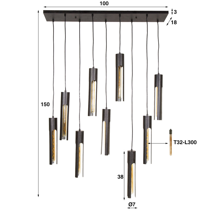 Hängelampe 5+4 tube