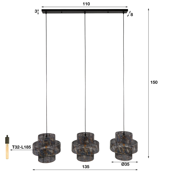 Hängelampe 3L lantern