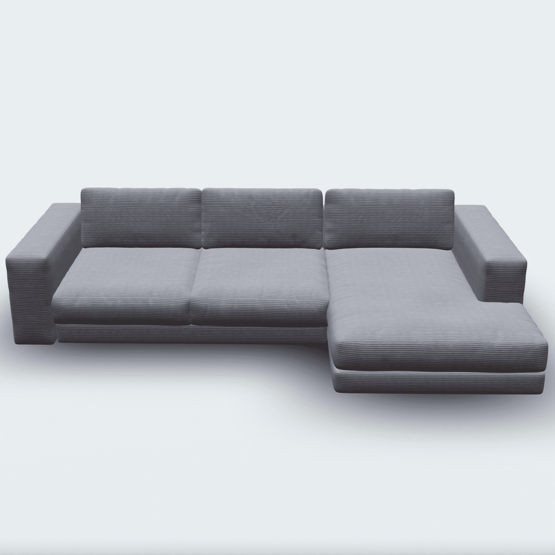 grau-COZY ECKSOFA - BREITCORD - 330X190CM