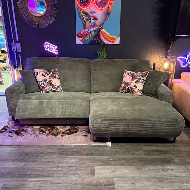 Toni Ecksofa - 284x180cm - Breitcord - Funktionssofa