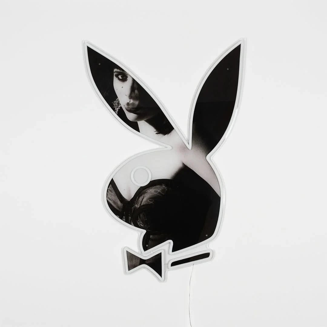 Playboy X Locomocean - B&W Playboy Bunny LED Wall Mountable Neon 51x78 cm