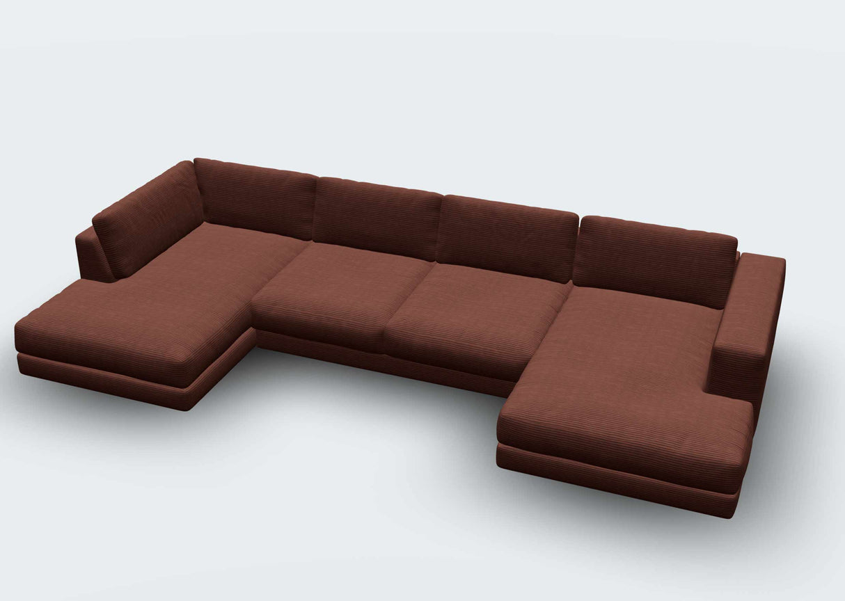 COZY ECKSOFA U - BREITCORD - 425X224X190CM