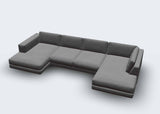 COZY ECKSOFA U - BREITCORD - 425X224X190CM