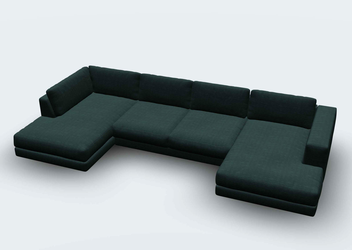 COZY ECKSOFA U - BREITCORD - 425X224X190CM