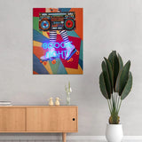 'Boogie Nights' Wandkunstwerk mit LED-Neon - SMALL 70x90 cm