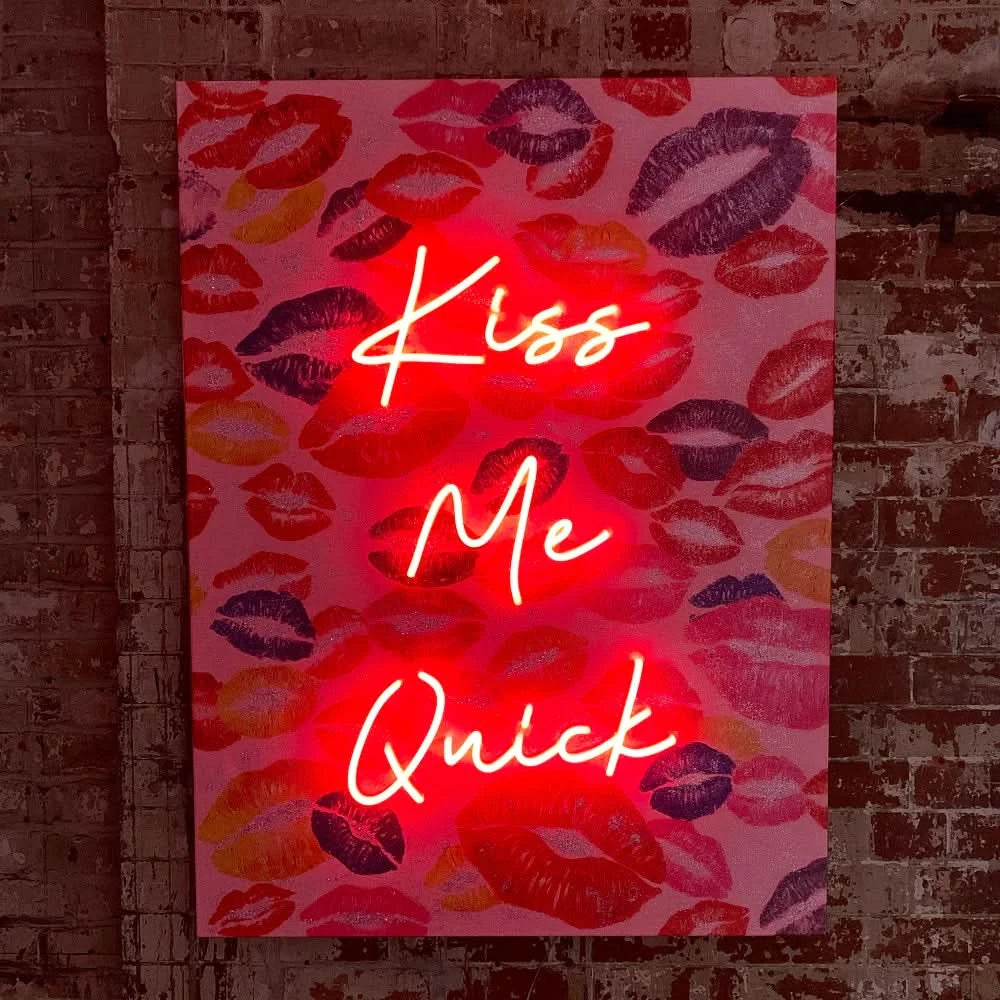 LED Wandbild - Kiss me Quick