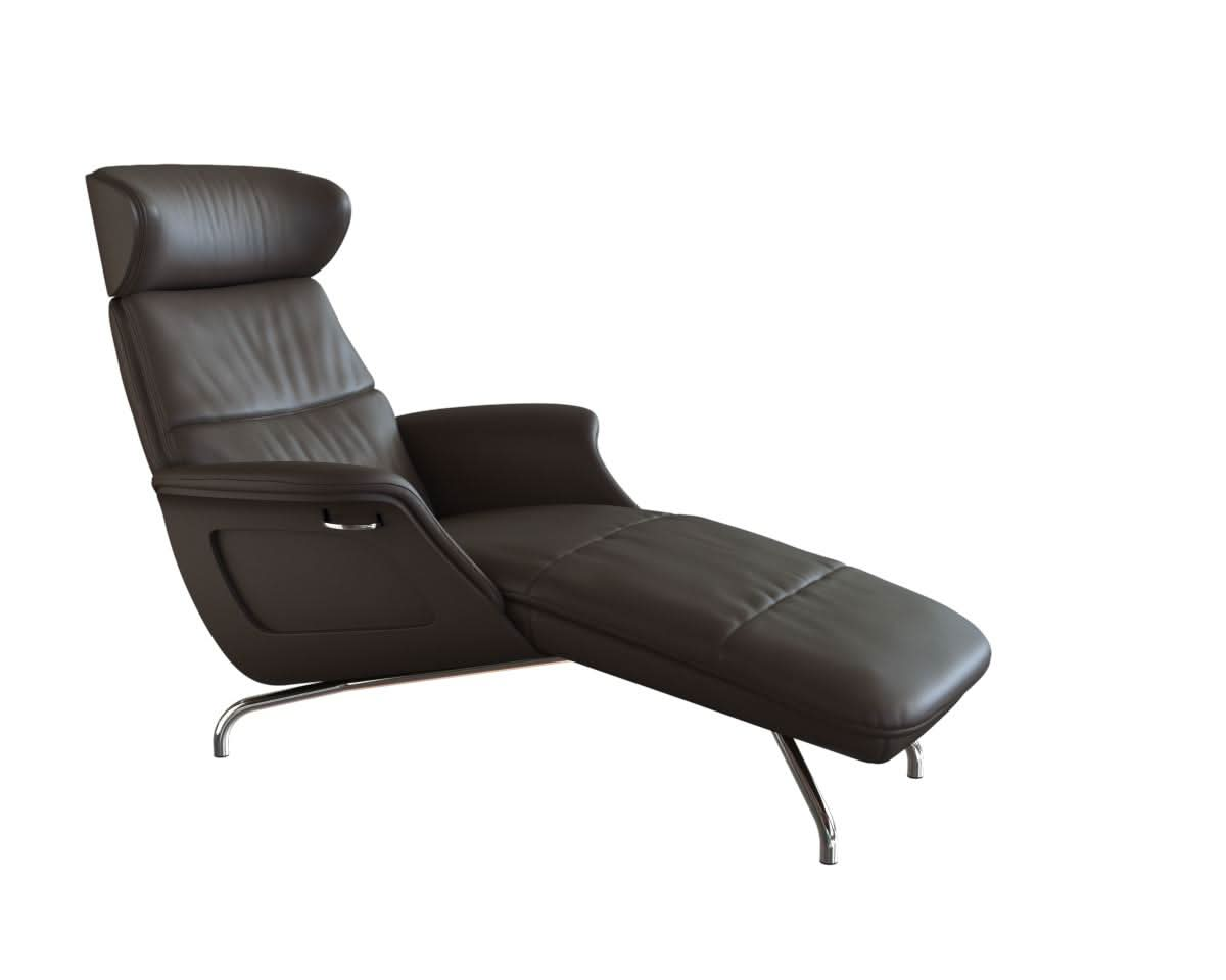 Clement Chaiselongue - Leder Omaha - Chestnut Brown