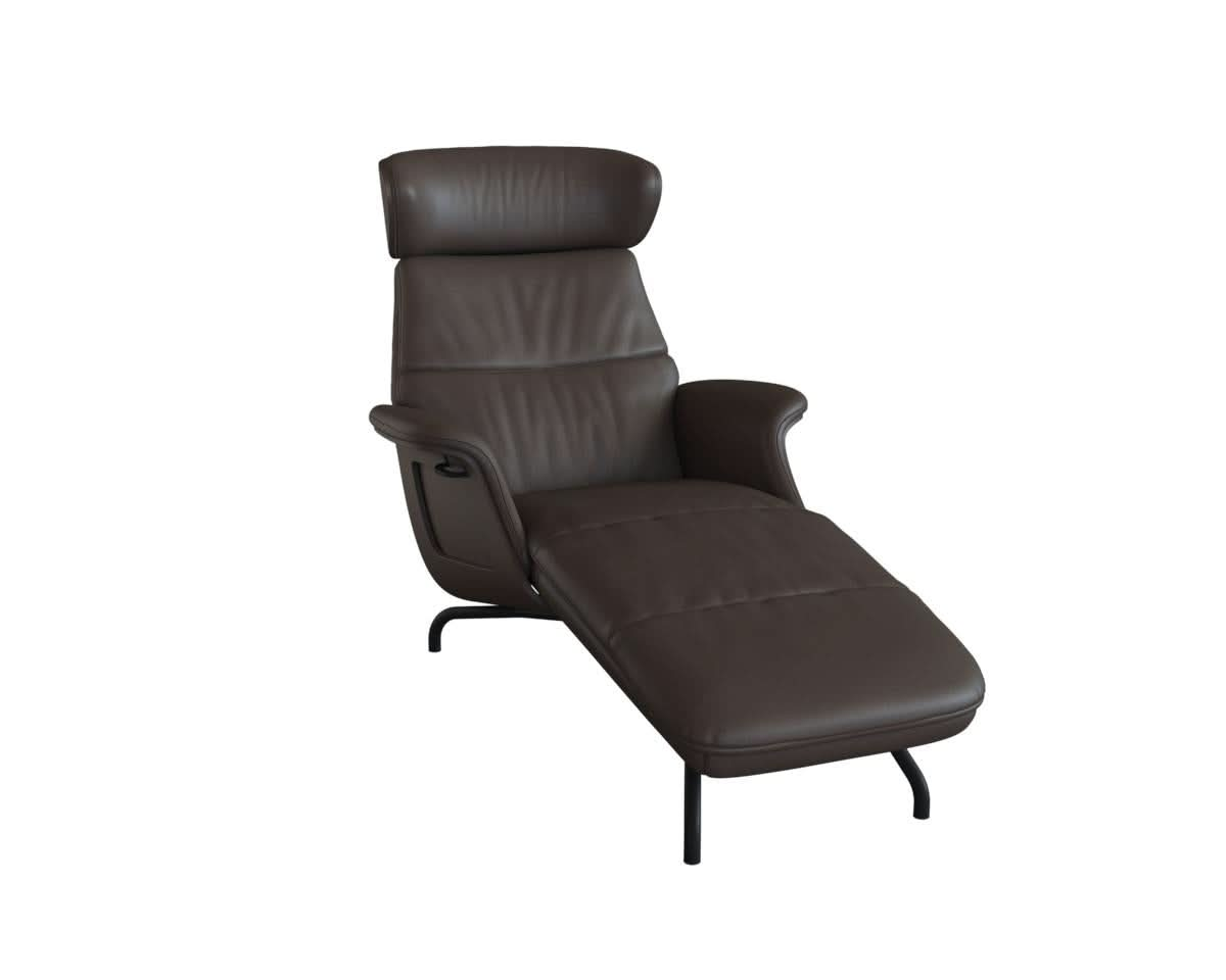 Clement Chaiselongue - Leder Omaha - Chestnut Brown