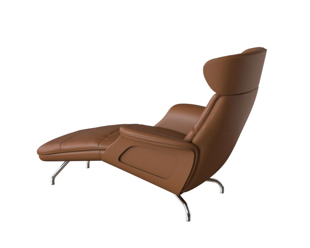 Clement Chaiselongue - Leder Omaha - Cognac Brown