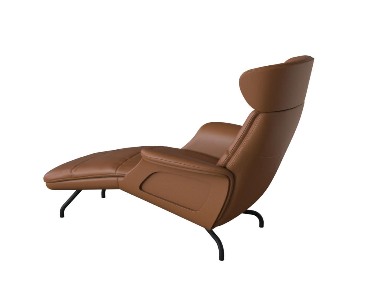 Clement Chaiselongue - Leder Omaha - Cognac Brown