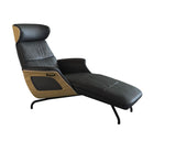 Clement Chaiselongue - Leder Omaha - Black - Eiche