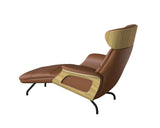 Clement Chaiselongue - Leder Omaha - Cognac Brown - Eiche